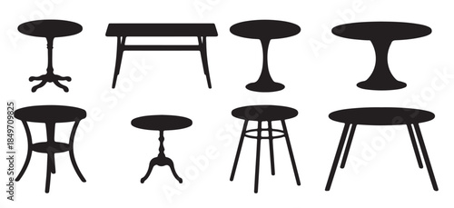 nine black silhouette table designs round coffee tables side