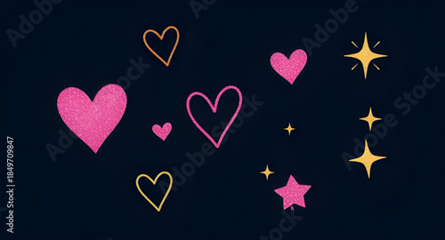 colorful line heart illustration set, hand drawn love hearts outline vector, doodle style romance hearts, rainbow heart contour design, playful affection illustration, artistic heart line drawing pack