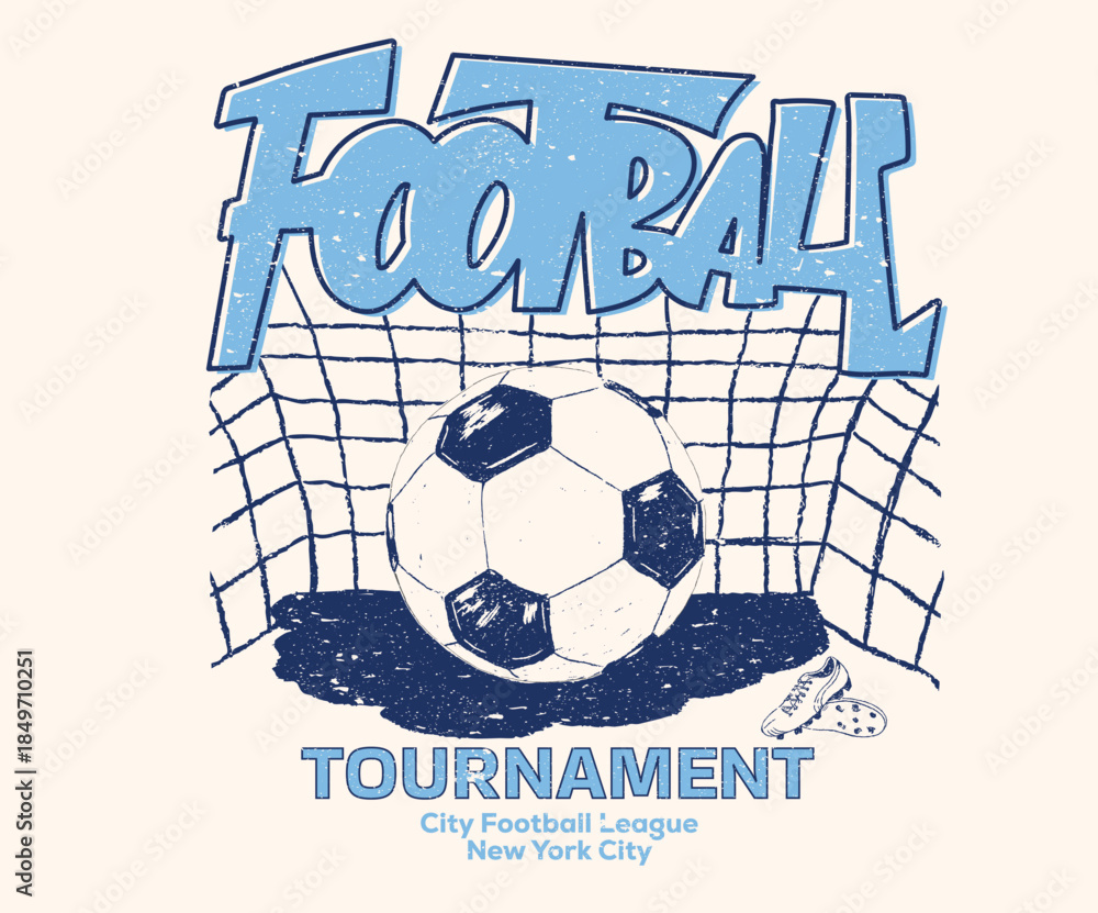 Fototapeta premium Football tournament slogan artwork for t shirt, posters, stickers, background and others. California football team logo design.