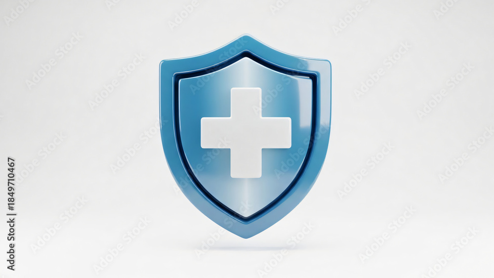 Fototapeta premium a blue shield with a white cross on it