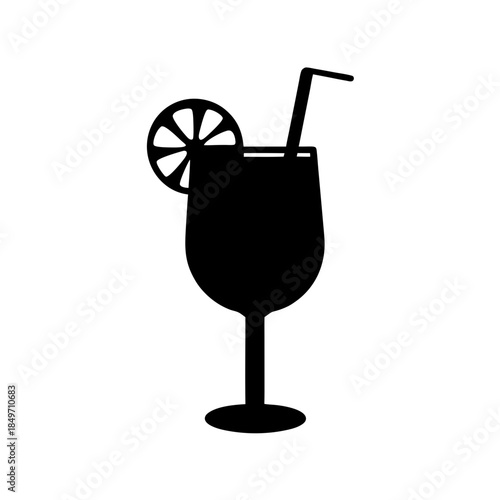 Garnished cocktail in a glass