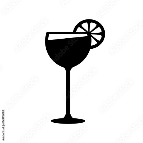 Classic cocktail with lemon garnish