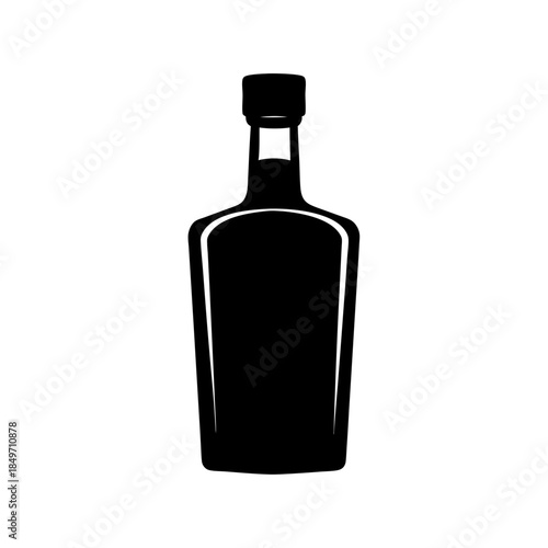 Black bottle with silver cap