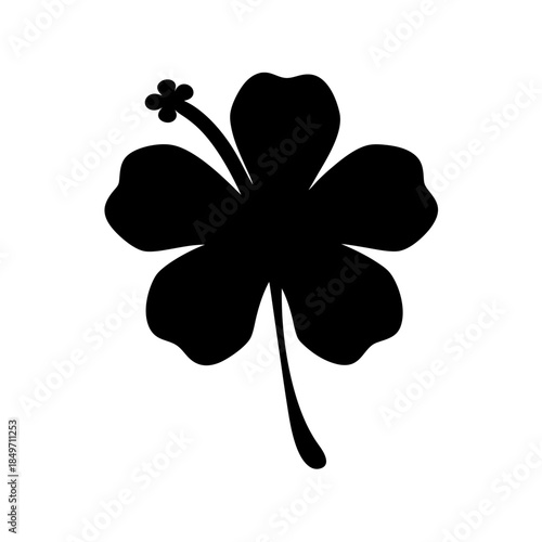 Wallpaper Mural Simple black hibiscus flower Torontodigital.ca