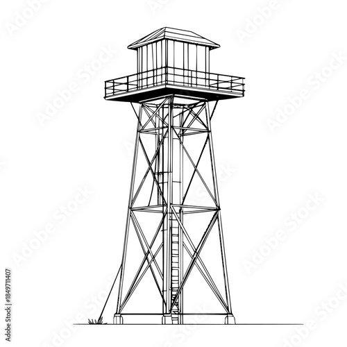 Silhouette Lighthouse Tower Standing Sentinel Shore | Clean, isolated vector art for creative projects.
