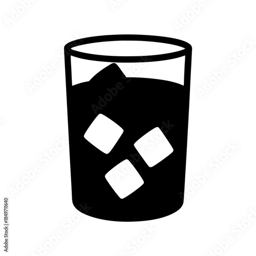 Refreshing glass of water with ice