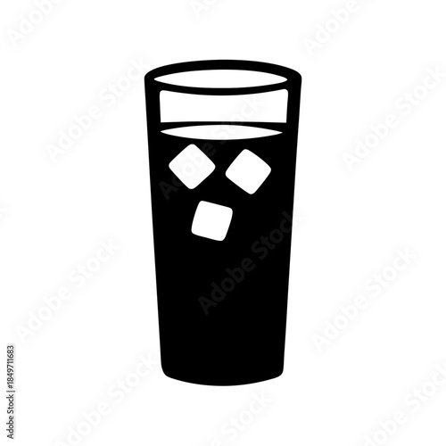 Glass filled with cubed ice