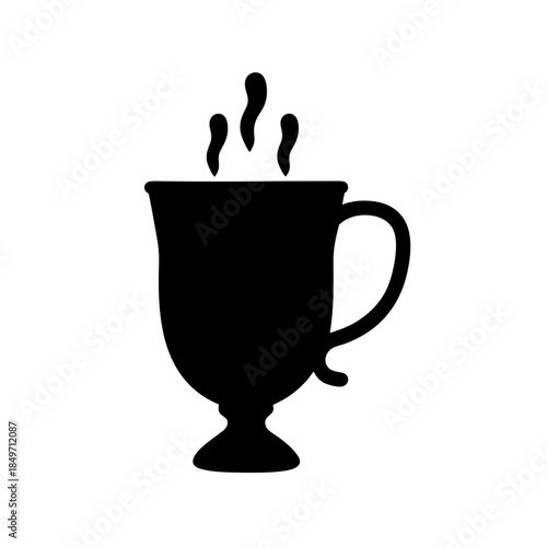 A steaming cup of coffee
