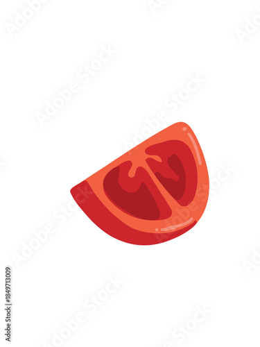 fresh sliced tomato isolated on white background