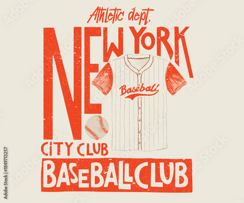  Baseball  jersey  design.  Baseball champion league. Baseball artwork for t shirt, posters, stickers, background and others. New york city club t shirt design.