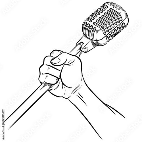 Doodle Hand Raising Mic Live Concert
