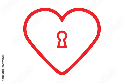 Heart with keyhole vector icon