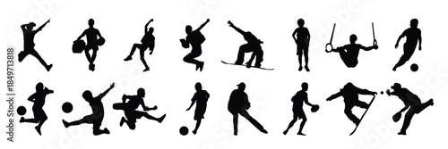 pack of sports silhouettes icons