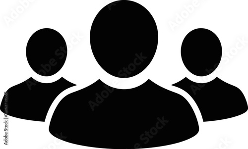 silhouette icon of user group