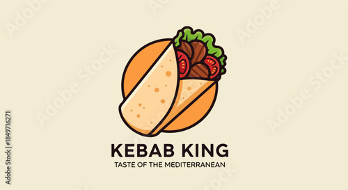 Kebab Logo Design – Simple Design Middle Eastern Street Food and Restaurant Brand Identity