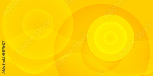 yellow abstract background with circle shapes and wavy line. vector illustration