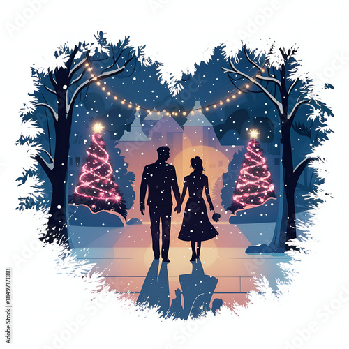 christmas tree and snowman