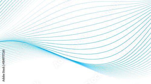Teal abstract lines background with flowing curves for design concepts