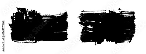 Grunge brushstroke background. Abstract distress ink texture. Hand-drawn gouache paint strip, smear streaks abrasions scratches roughness and scuffs. Art design element. Isolated. Vector illustration