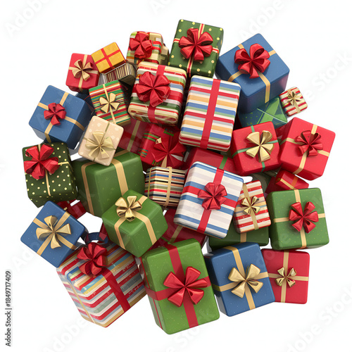 christmas gift boxes with christmas tree