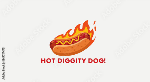 Fire Hotdog Logo Design – Fast Food Street Food Branding for Restaurant, Cafe, and Food Business