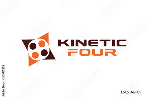 Modern logo design featuring kinetic elements and abstract shapes