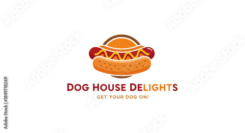 Hot Dog Logo Design – Vector style Fast Food Street Food Branding for Restaurant, Cafe, and Food Business