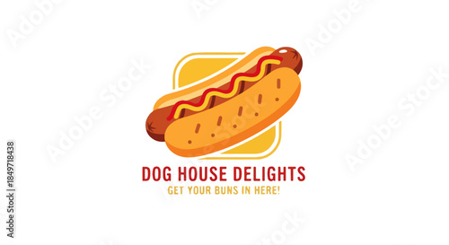 Hot Dog Logo Design – Simple logo Fast Food Street Food Branding for Restaurant, Cafe, and Food Business
