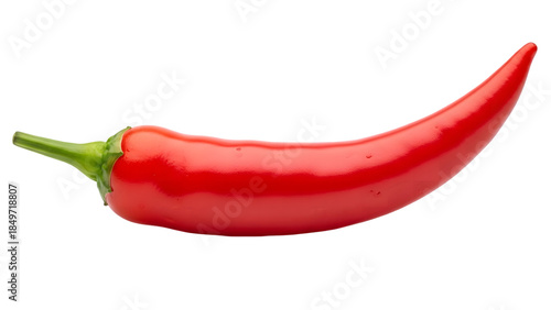 Red chili pepper isolated on transparent background