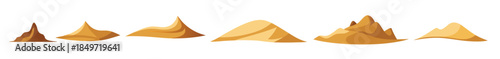 sand dunes illustration set on white background