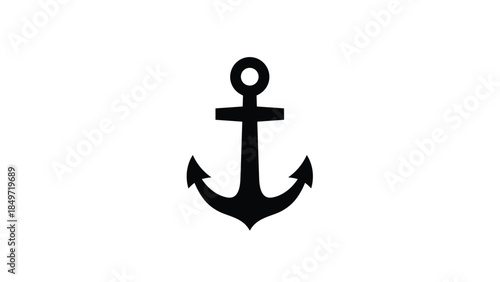 An anchor symbol on a plain white background, simple illustration view