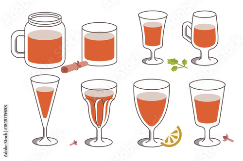 sangria drink vectors