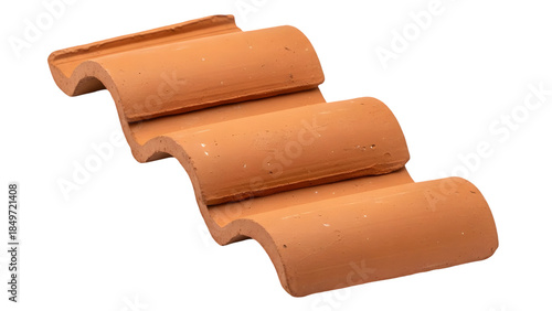 Orange roof tile isolated on transparent background