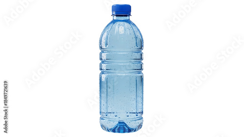 A plastic water bottle isolated on transparent background