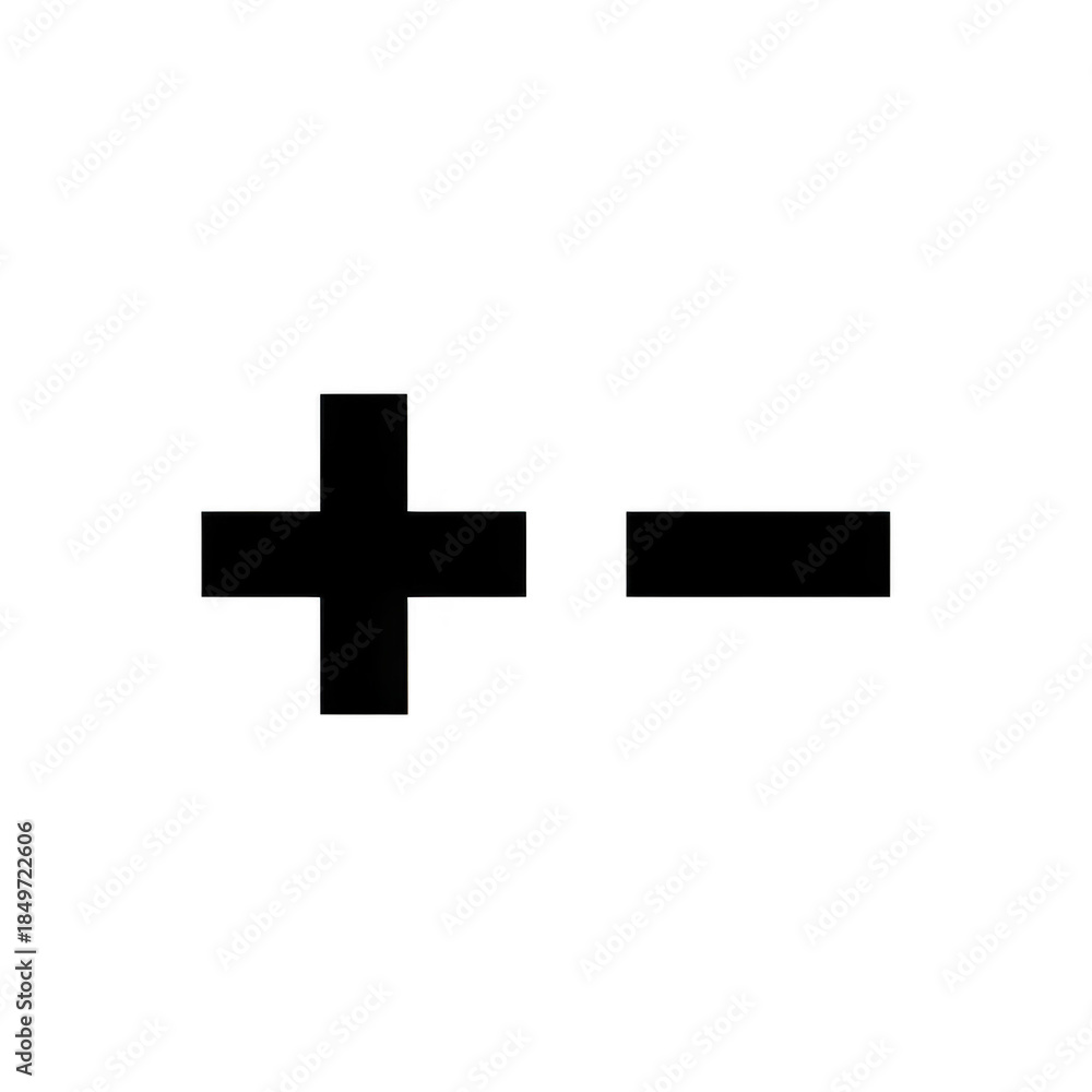 Fototapeta premium Plus and minus sign isolated on transparent background