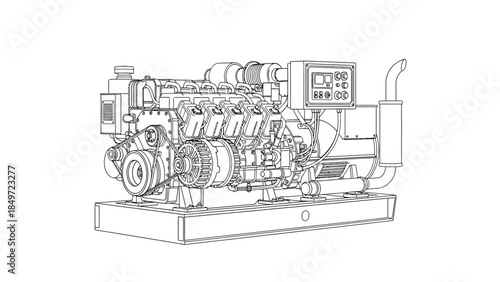 Vintage steam locomotive engine and wheels isolated on white as a vector illustration for transport design or train travel icon