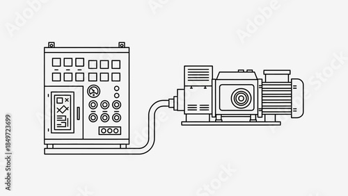 A classic black vintage film camera vector illustration featuring a retro lens and antique photographic design for old technology icons