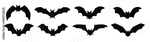 Bat vampire vector. scary ghost bat silhouette Flying out to suck blood on Halloween.
