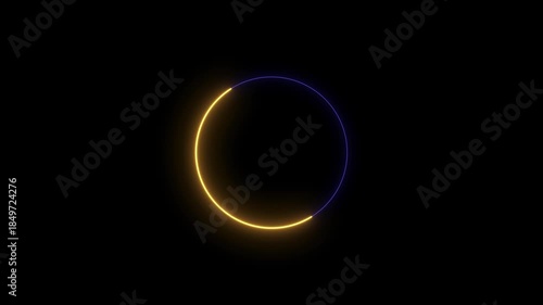 cyan circle glow border, alpha channel, seamless loop, abstract glowing neon line cyan color circular lens animation