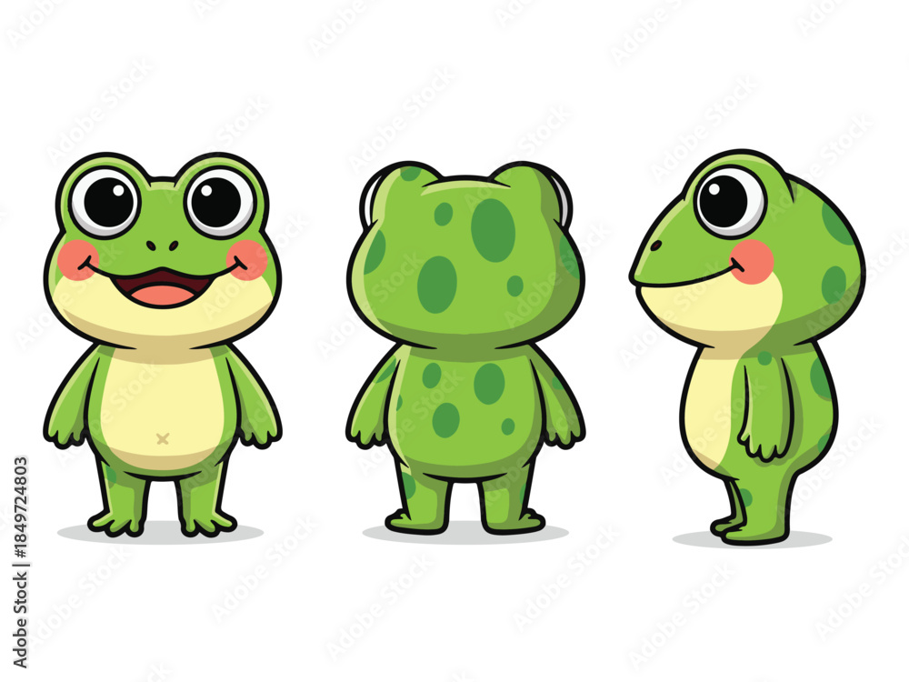 Obraz premium Cute Cartoon Frog Collection.