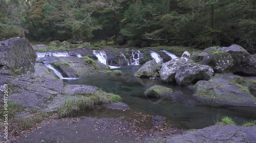 菊池渓谷の四十三万滝の風景