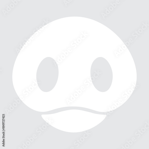 Pig snout nose icon silhouette graphic illustration