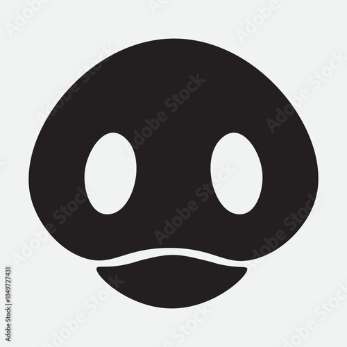 Pig snout nose icon silhouette graphic illustration