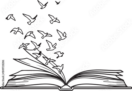 Imagination Takes Flight: Book Pages Transforming into Birds – A Symbol of Knowledge and Creativity
