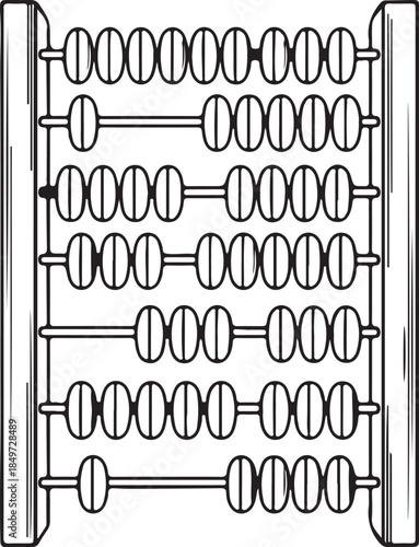 Traditional Abacus Icon – Vintage Counting Tool for Math, Education, and Calculation Concepts