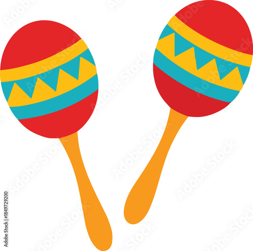 Colorful maracas musical instrument illustration isolated