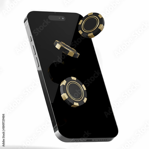 Smartphone with Casino Chips for Mobile Gaming