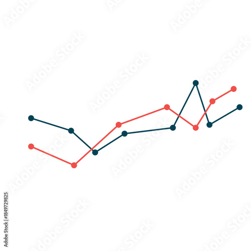 Two Line Graphs Showing Fluctuating Data Trends.