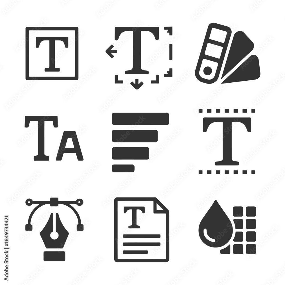 Fototapeta premium Vector design elements set: typography, color palette, and layout tools.