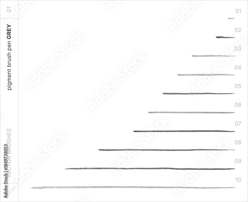 Vector Brushes. Pigment Brush Pen. Grey Ink.